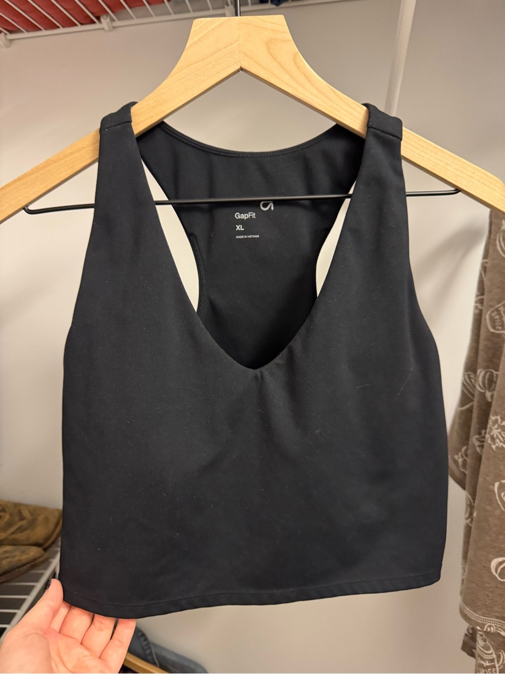 GAPfit Black Racerback Workout Bra
